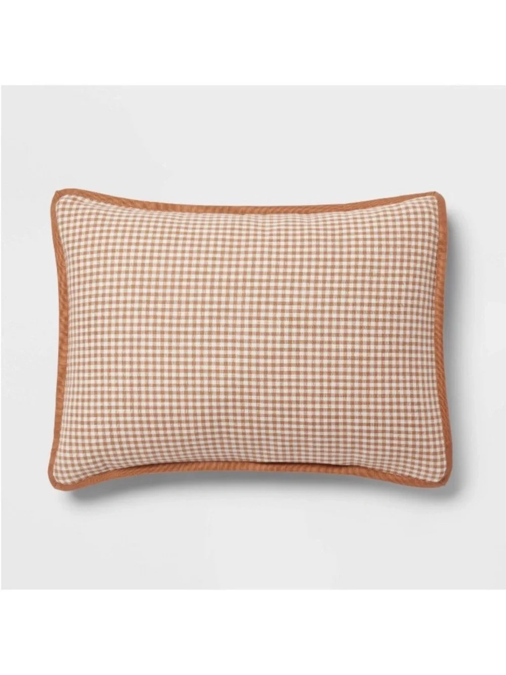 NWT 3pc King Mini Gingham Comforter and Sham Set Camel - Threshold